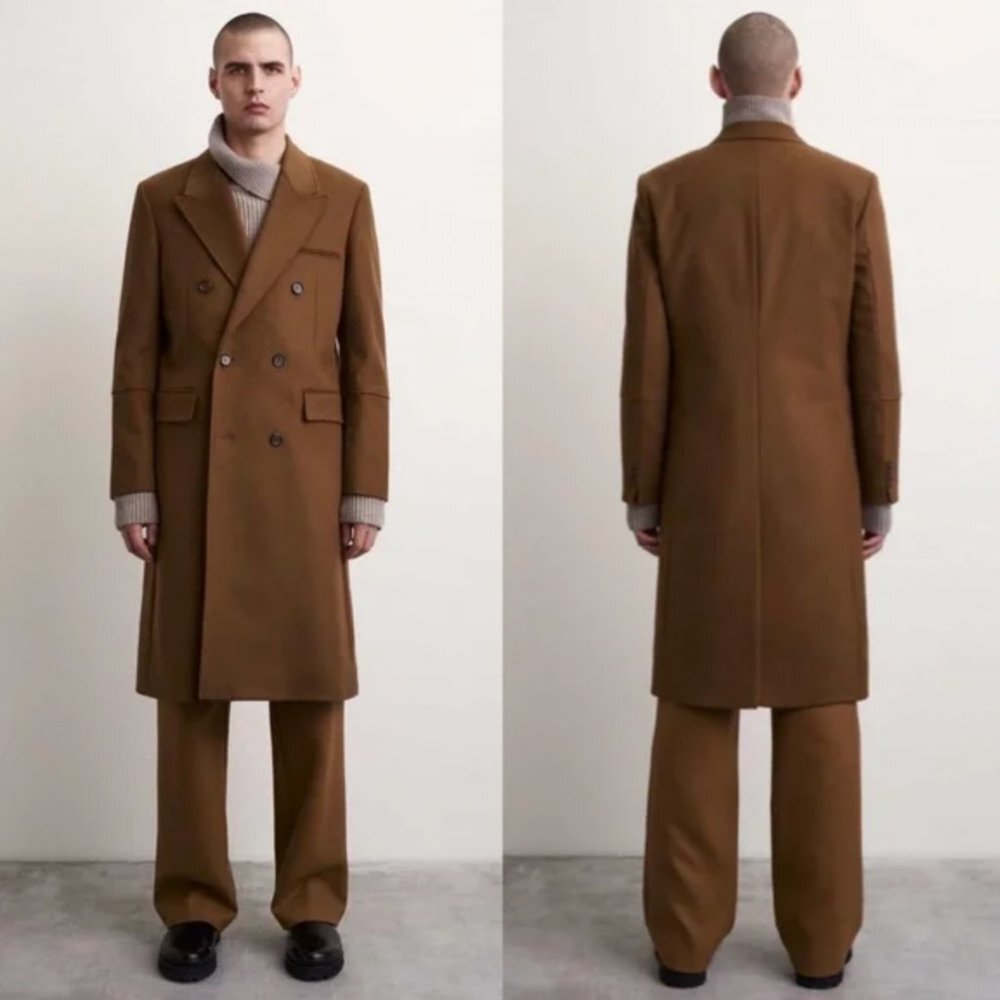 NEW Tiger of Sweden Anson Wool Cashmere Long‎ Coat Double Breasted Size XS or 44